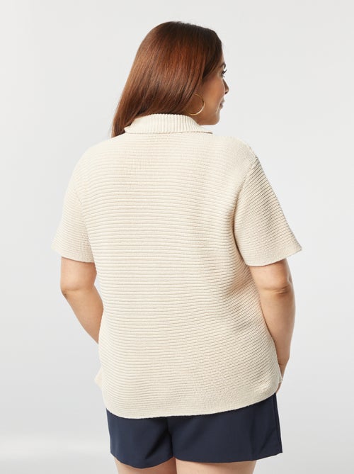 Casaco de manga curta canelada - Kiabi