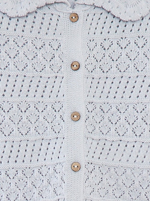 Casaco de manga curta de malha ajurada - Kiabi