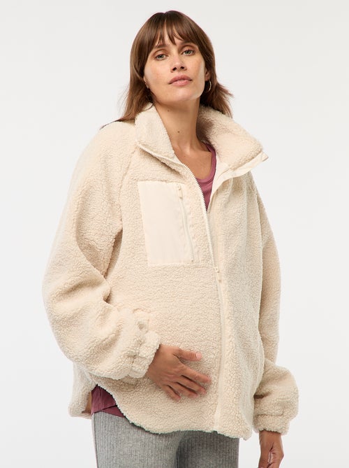 Casaco de maternidade efeito shearling - Kiabi