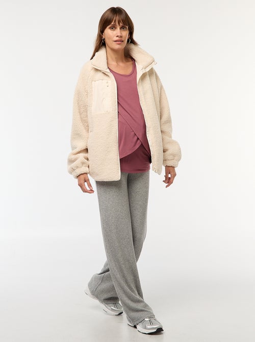 Casaco de maternidade efeito shearling - Kiabi
