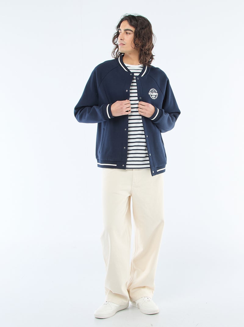 Casaco de moletom estilo americano Azul - Kiabi