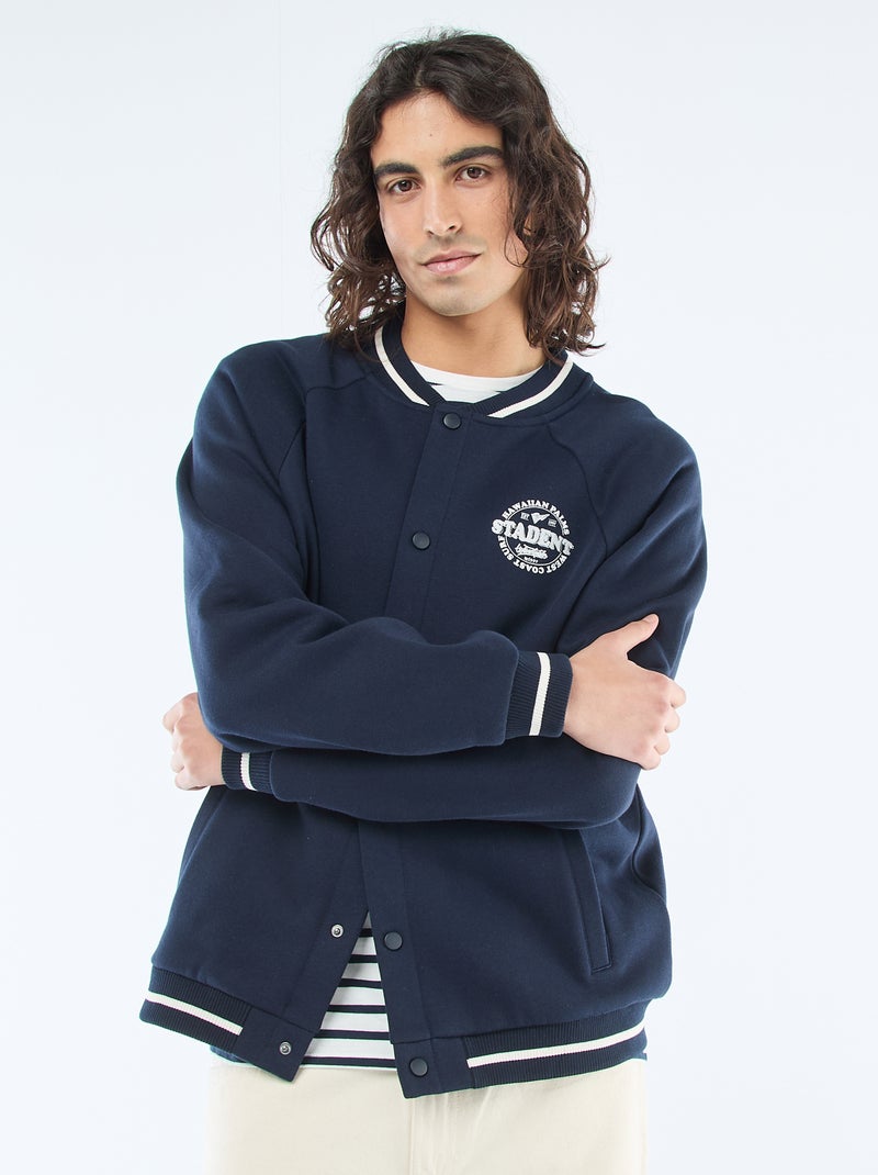 Casaco de moletom estilo americano Azul - Kiabi