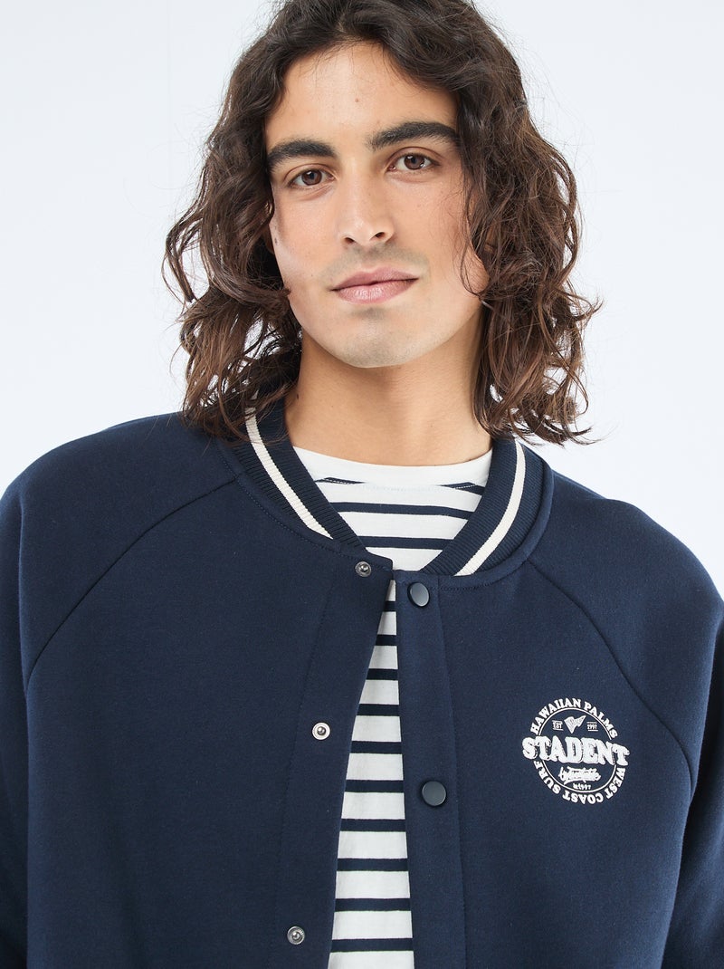Casaco de moletom estilo americano Azul - Kiabi