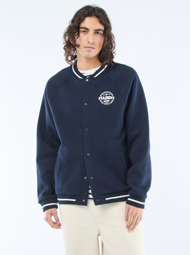 Casaco de moletom estilo americano Azul - Kiabi