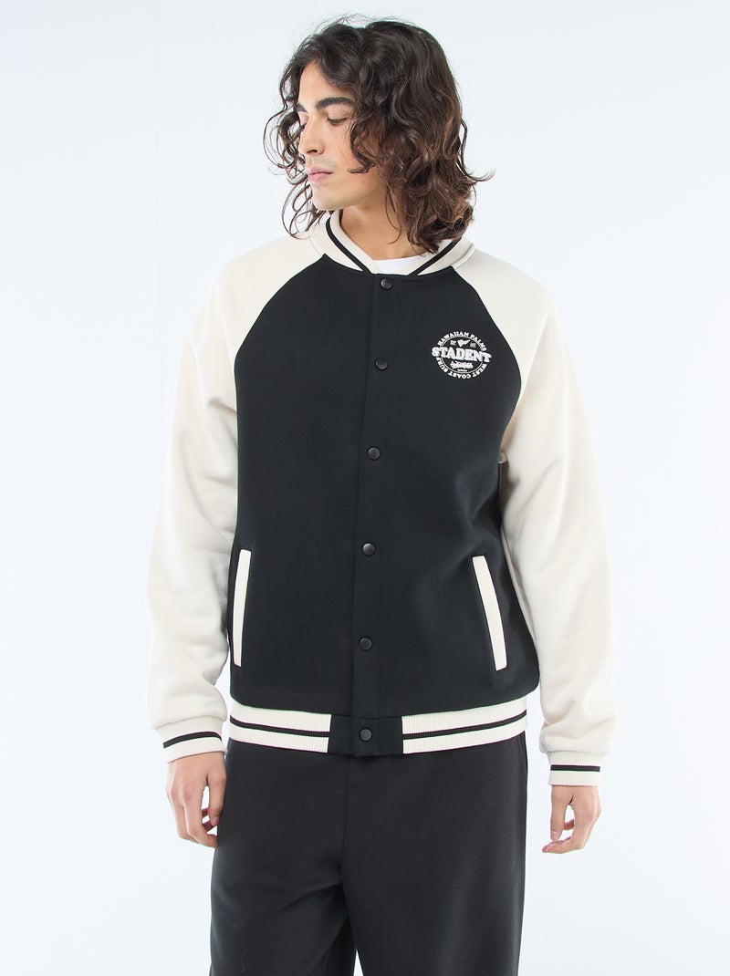 Casaco de Moletom Estilo Americano Preto - Kiabi