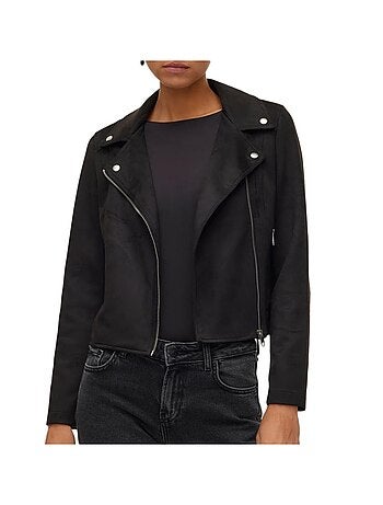 Casaco de ganga bege estilo biker para mulher vero moda