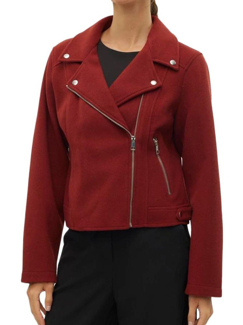 Casaco de Motard Vermelho para Mulher Vero Moda Vermelho - Kiabi