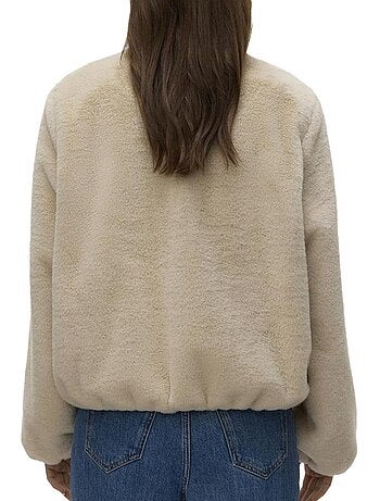 Casaco de Pelo Sintético Bege Vero Moda Jaliga para Mulher