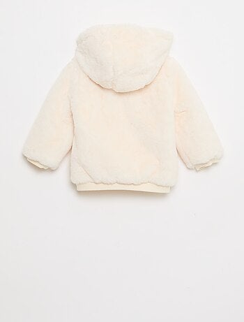 Casaco de pelo sintético com capuz