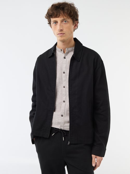 Casaco de sarja com fecho éclair liso - Kiabi