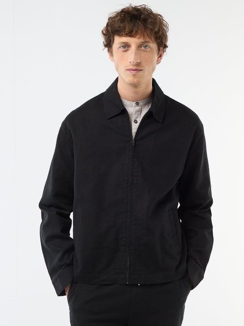 Casaco de sarja com fecho éclair liso - Kiabi