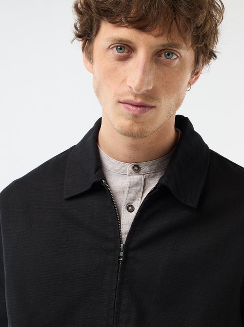 Casaco de sarja com fecho éclair liso - Kiabi