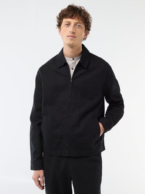 Casaco de sarja com fecho éclair liso - Kiabi