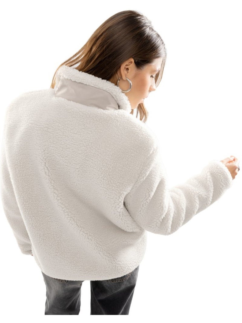 Casaco de sherpa para mulher Bege - Kiabi