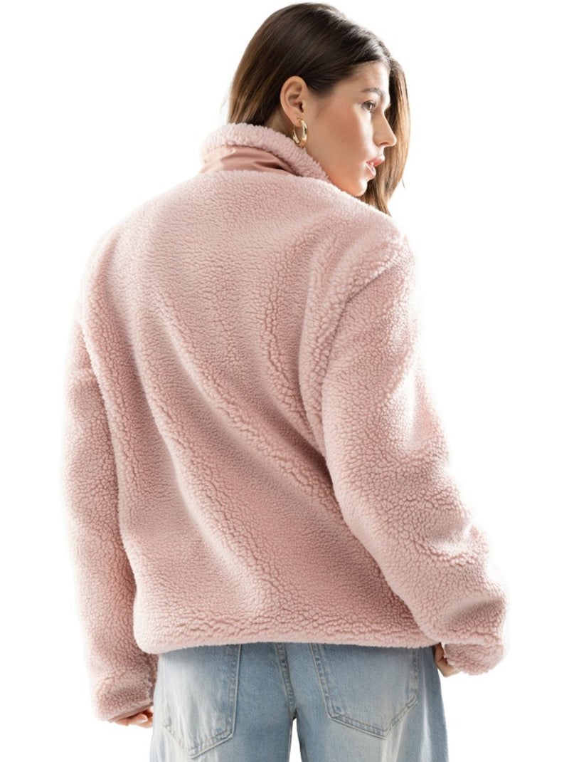 Casaco de sherpa para mulher Rosa - Kiabi