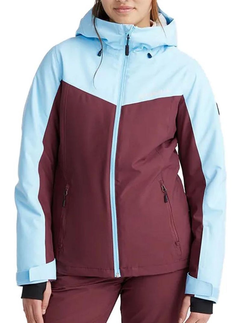 Casaco de Ski O'Neill Aplite para Mulher Turquesa/Bordô Roxo - Kiabi