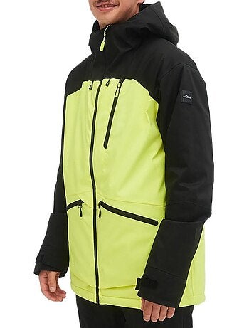 Casaco de ski o'neill total disorder para homem amarelo fluorescente/preto