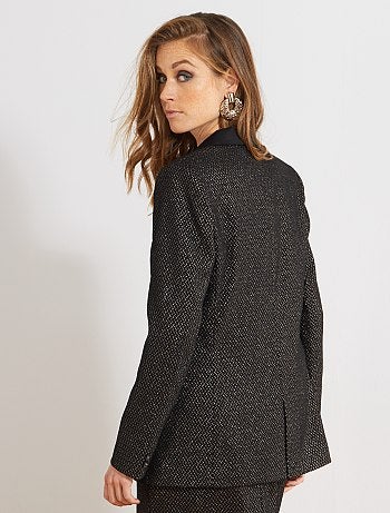 Casaco de smoking em tecido jacquard brilhante - Kiabi