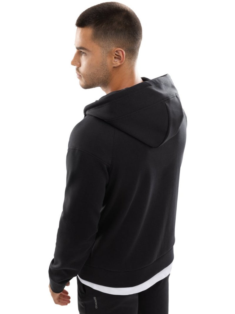 Casaco de treino com capuz para homem Preto - Kiabi