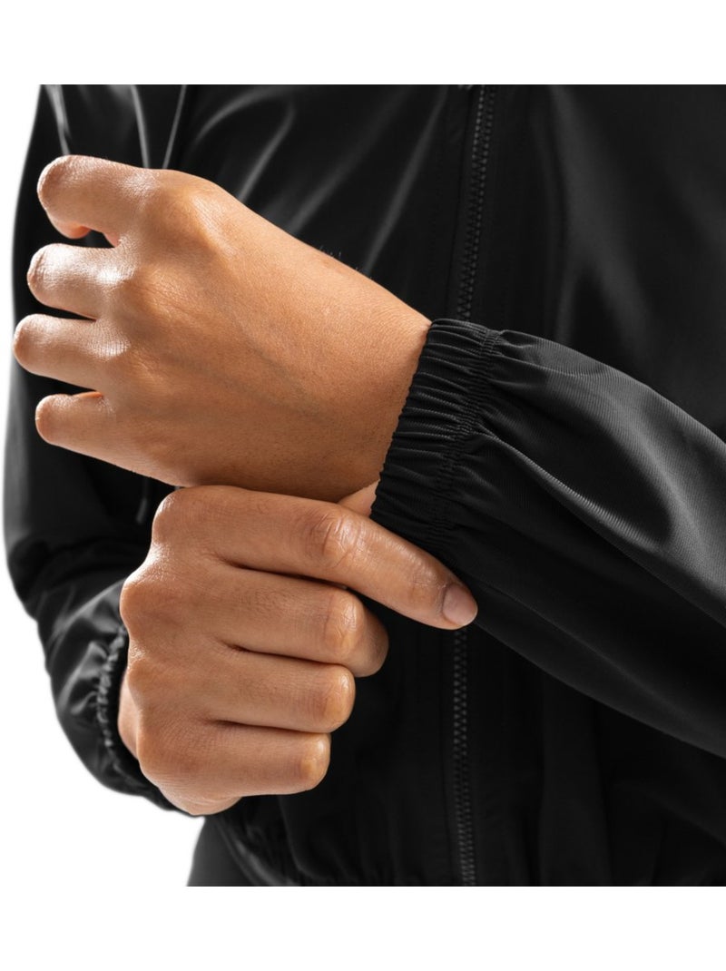 Casaco de treino corta-vento cropped ultraleve para mulher Preto - Kiabi