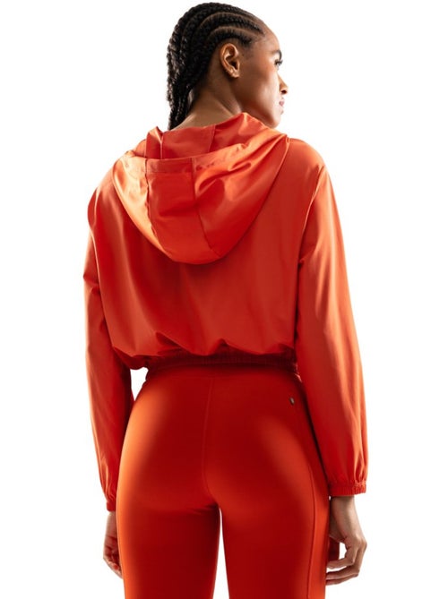 Casaco de treino corta-vento cropped ultraleve para mulher - Kiabi