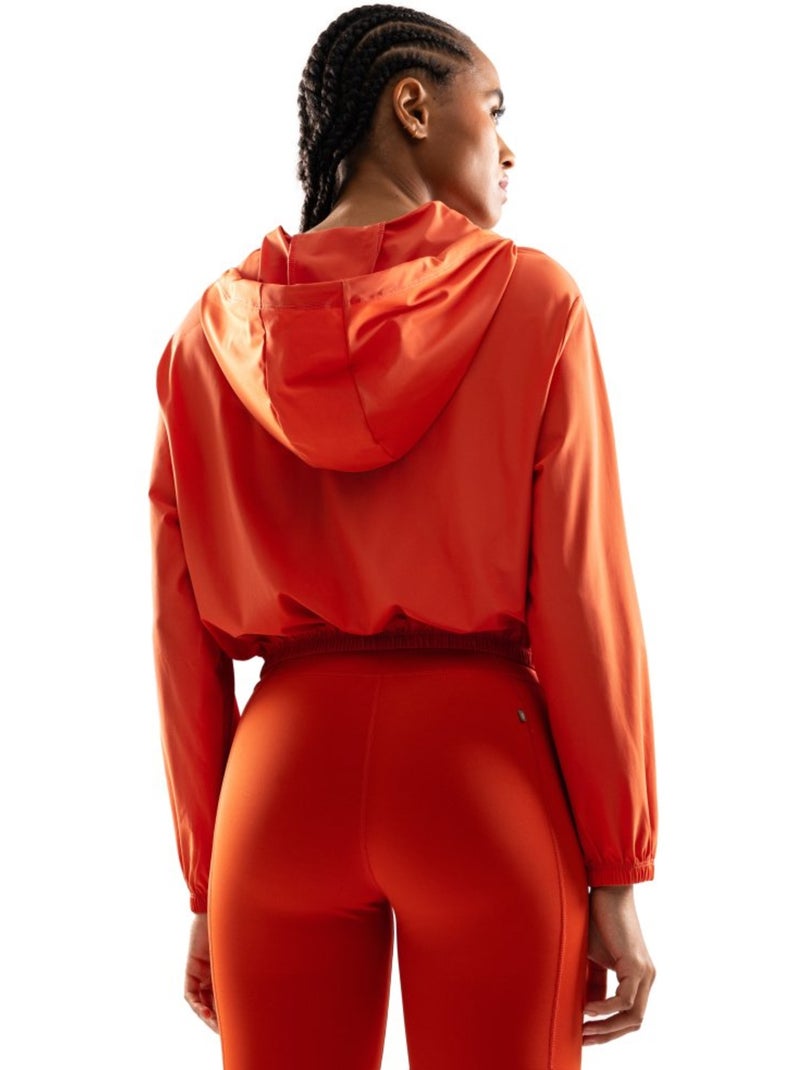 Casaco de treino corta-vento cropped ultraleve para mulher Vermelho - Kiabi