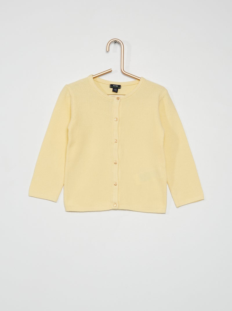 Casaco de tricô AMARELO - Kiabi
