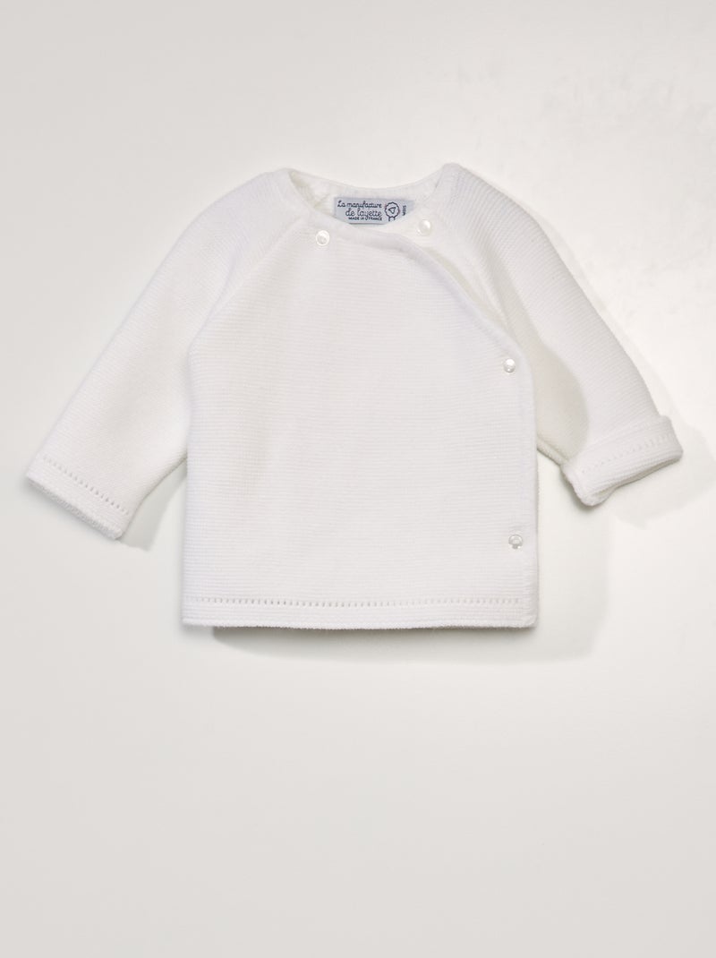 Casaco de tricô 'La Manufacture de Layette' - Fabricado em França BRANCO - Kiabi