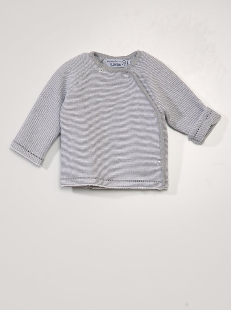 Casaco de tricô 'La Manufacture de Layette' - Fabricado em França CINZA - Kiabi