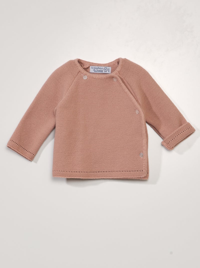 Casaco de tricô 'La Manufacture de Layette' - Fabricado em França Rosa - Kiabi