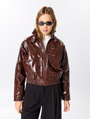 Casaco de vinil oversize