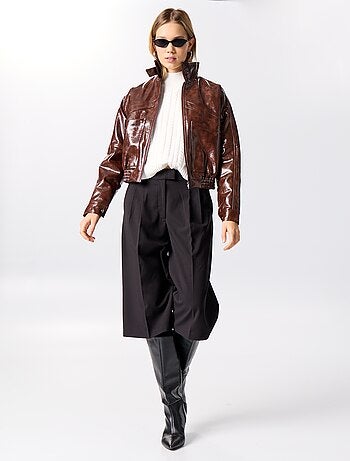 Casaco de vinil oversize