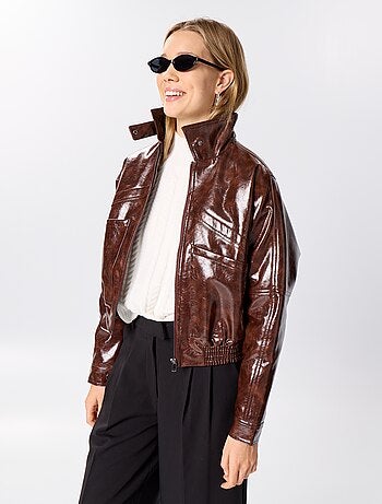 Casaco de vinil oversize