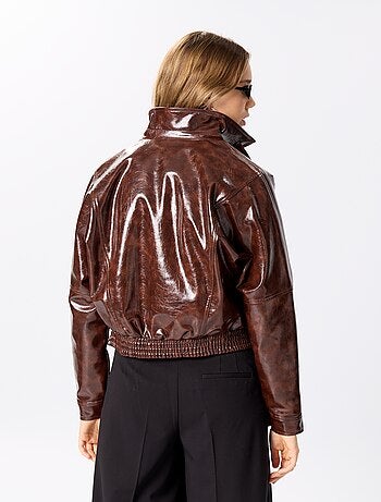 Casaco de vinil oversize