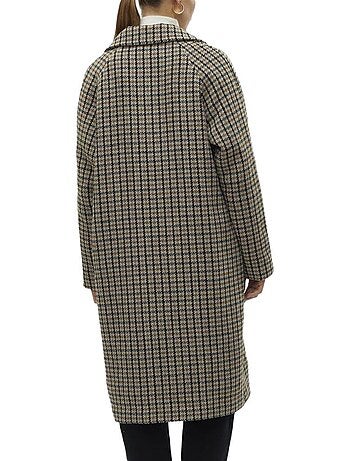 Casaco de Xadrez Bege para Mulher Vero Moda Hannah