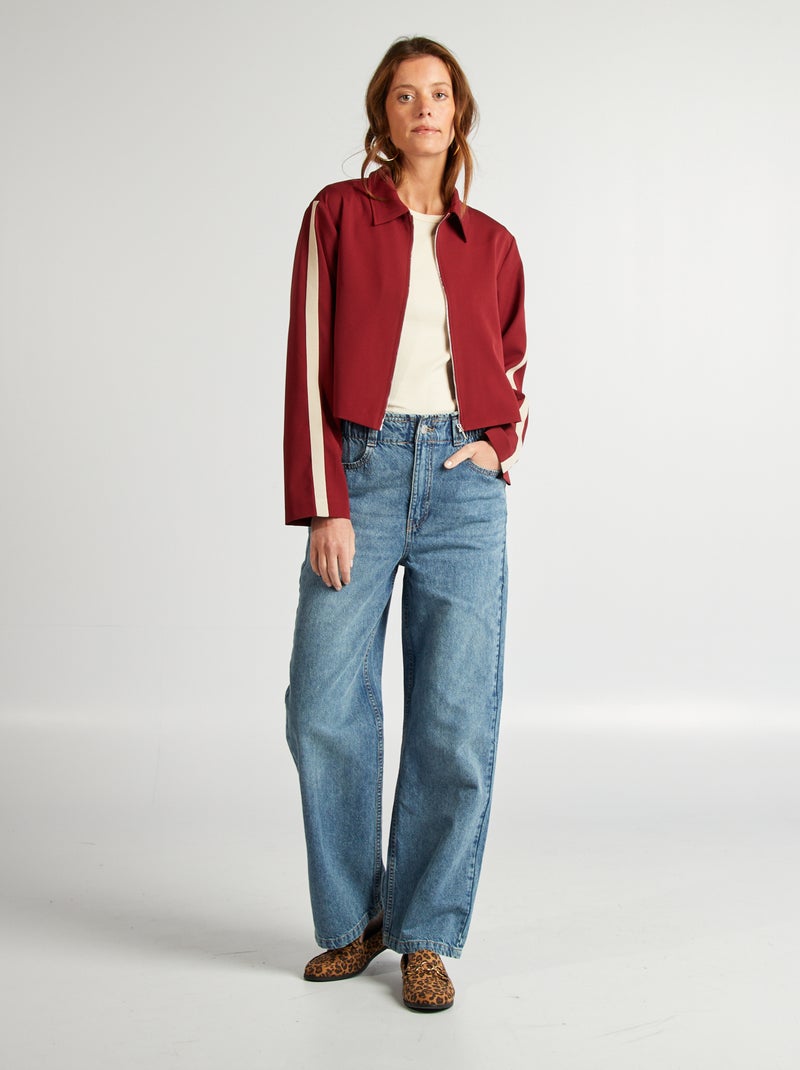 Casaco desportivo com fecho VERMELHO - Kiabi