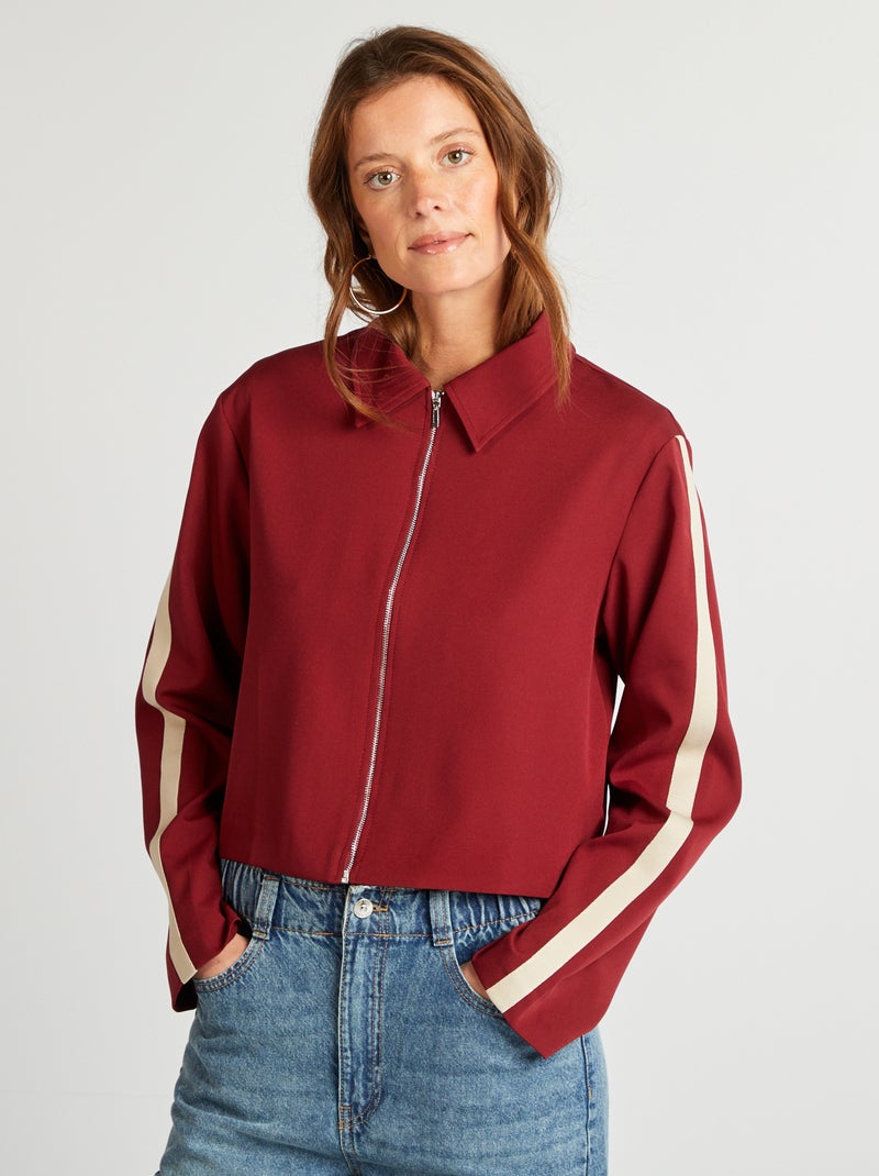 Casaco desportivo com fecho VERMELHO - Kiabi