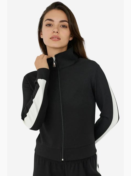 Casaco desportivo em modal soft touch com gola subida hiccup - Kiabi Casaco desportivo em modal soft touch com gola subida hiccup - Kiabi