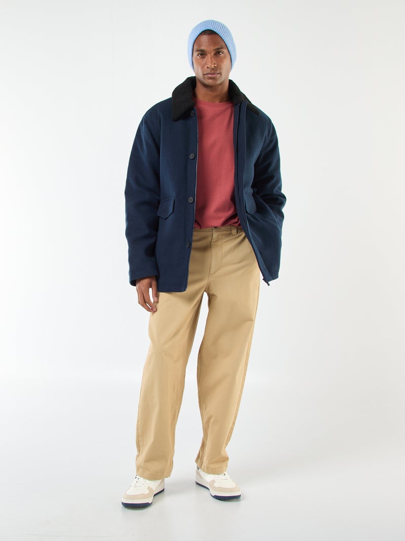 Casaco efeito lã Azul - Kiabi