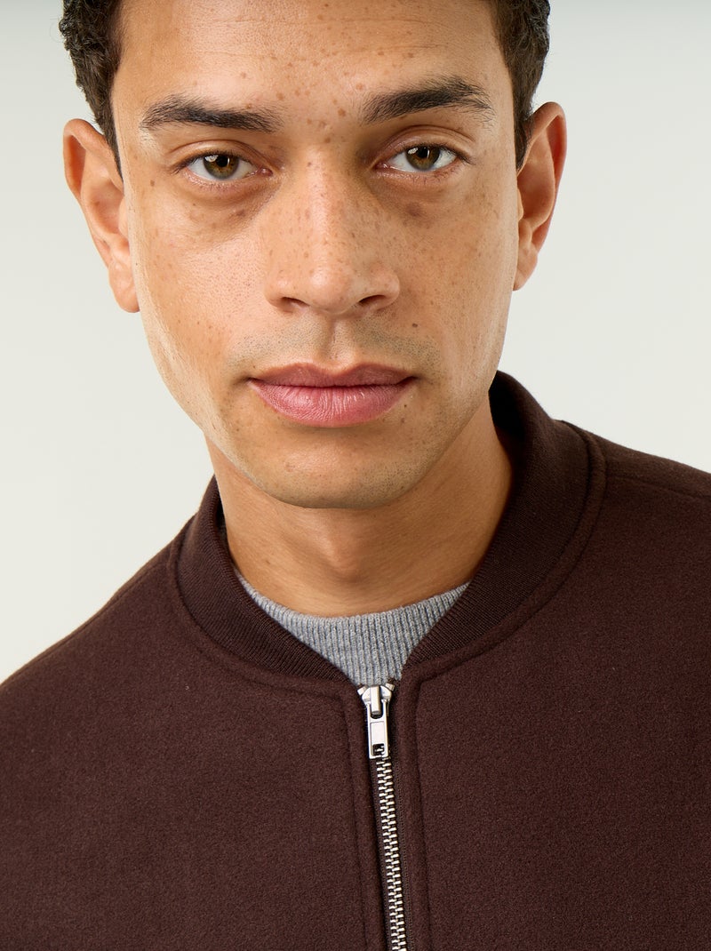 Casaco efeito lã Castanho - Kiabi