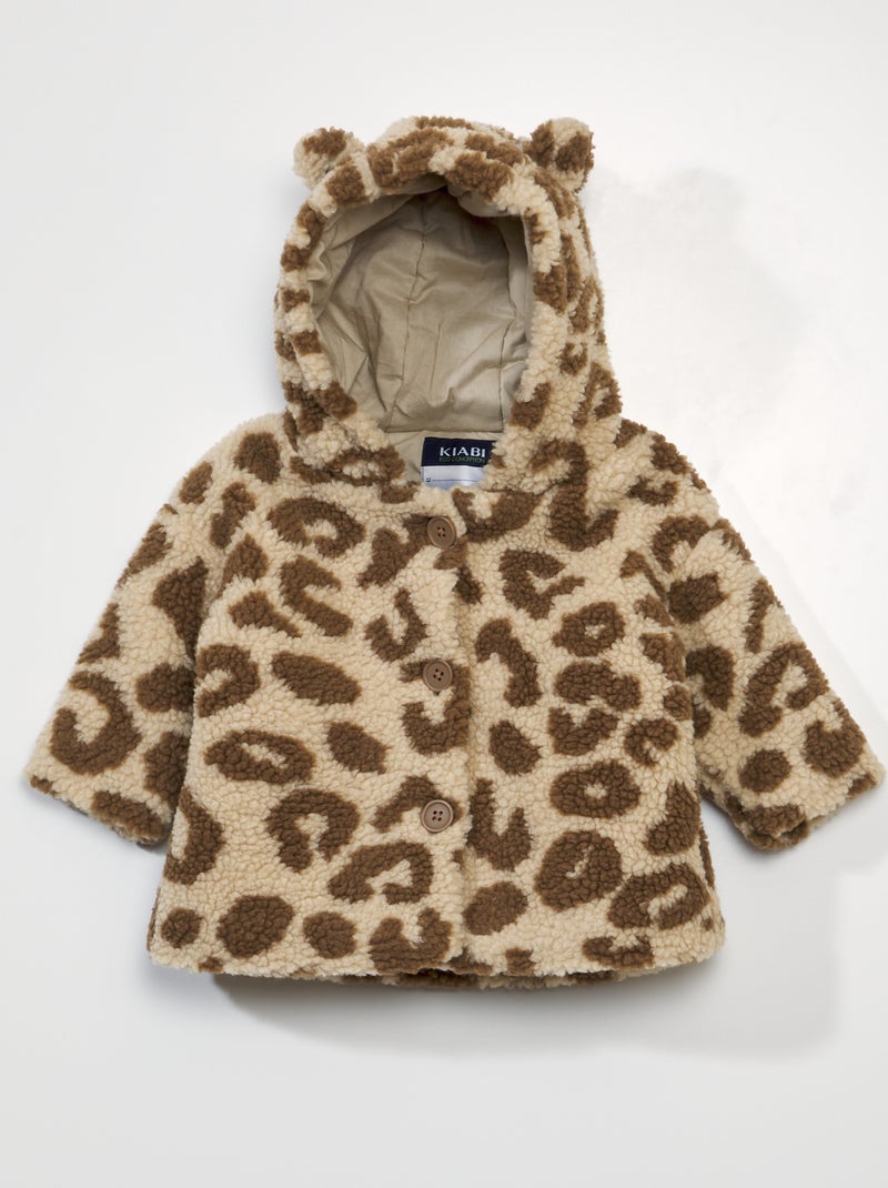 Casaco efeito lã de carneiro Leopardo - Kiabi
