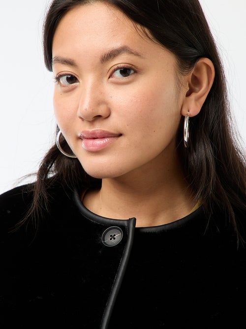 Casaco efeito pelúcia gola redonda - Kiabi