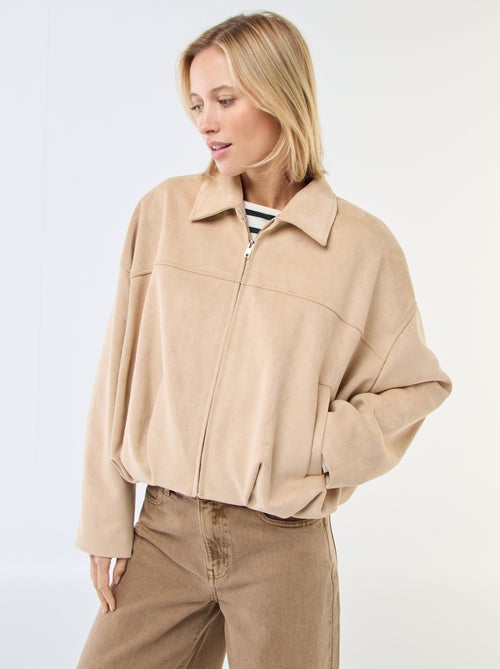 Casaco em camurça lisa - Kiabi