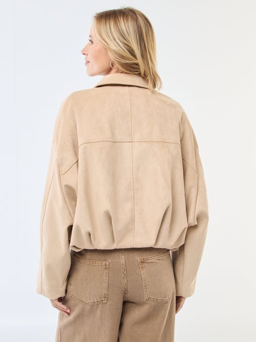 Casaco em camurça lisa - Kiabi