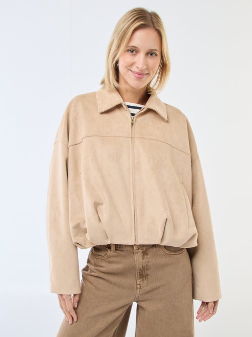 Casaco em camurça lisa - Kiabi