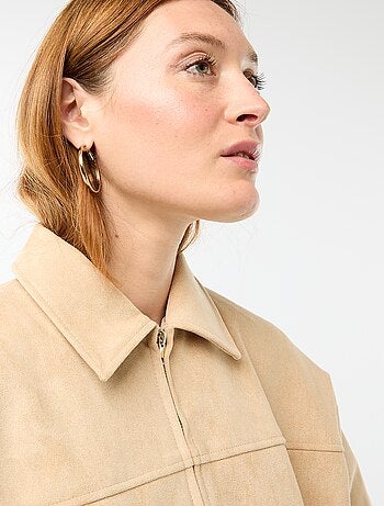 Casaco em camurça lisa