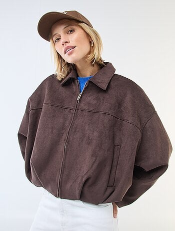 Casaco em camurça lisa