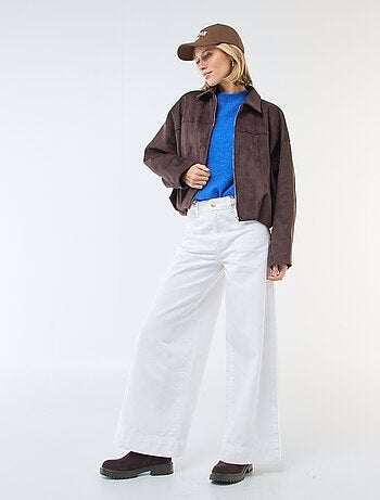 Casaco em camurça lisa