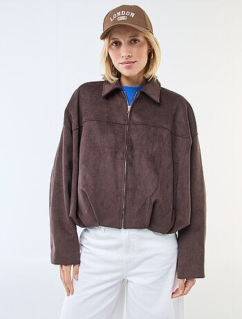 Casaco em camurça lisa