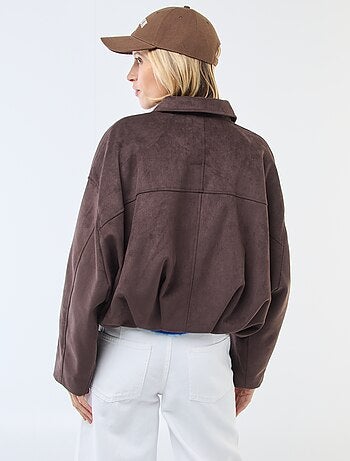 Casaco em camurça lisa